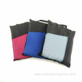 Quick-drying fine fiber sports towel with mesh bag